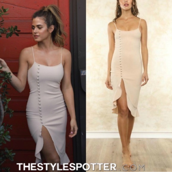 Dresses & Skirts - Fletch- Cream Midi Dress with Side Buttons